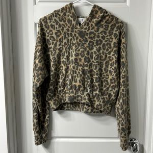 Darling animal print crop hooded sweatshirt from Nordstrom.
